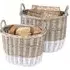 Snug Dual Tone Oval Log Basket Set of 2 - Natural, Wicker