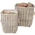 Snug Log Basket with Fabric Liner Set of 2 - Natural, Wicker