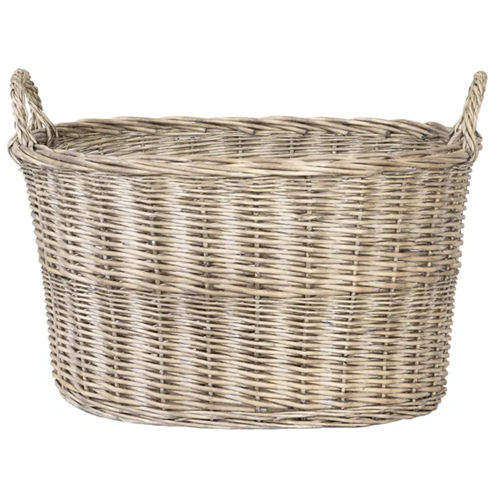 Snug Oval Log Basket Set of 2 - Natural, Wicker