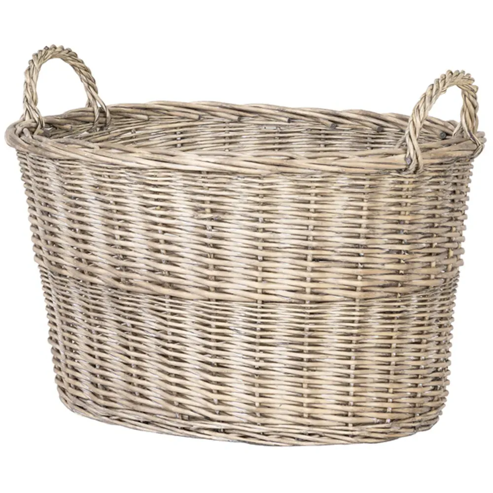 Snug Oval Log Basket Set of 2 - Natural, Wicker