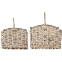 Snug Oval Open Ended Log Basket Set of 2 - Natural, Wicker