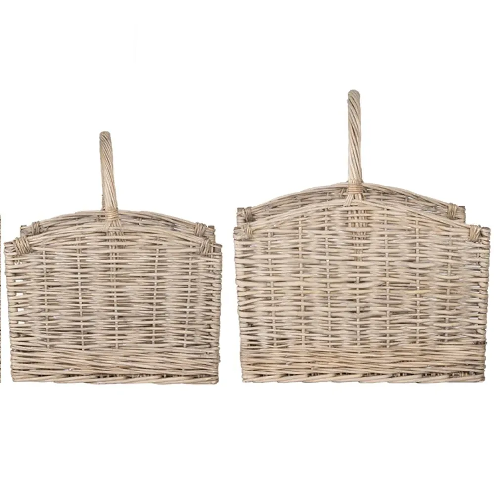Snug Oval Open Ended Log Basket Set of 2 - Natural, Wicker