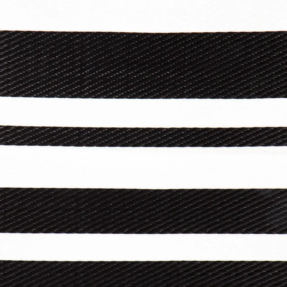 Stripe Lightweight Waterproof Indoor/Outdoor Rug - Black