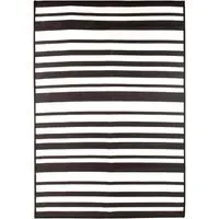 Stripe Lightweight Waterproof Indoor/Outdoor Rug - Black