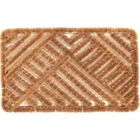 Wood Boot Scraper Twist Door Mat - Wood, Coir