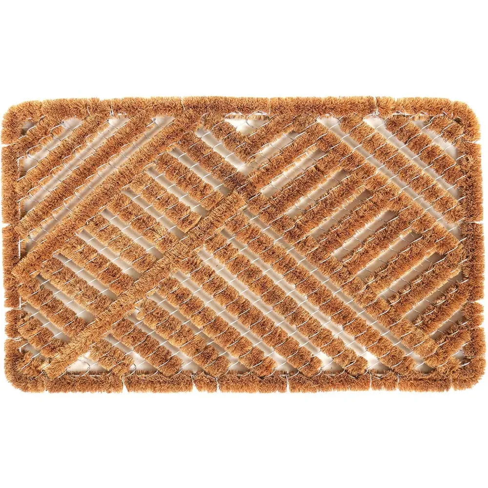 Wood Boot Scraper Twist Door Mat - Wood, Coir image