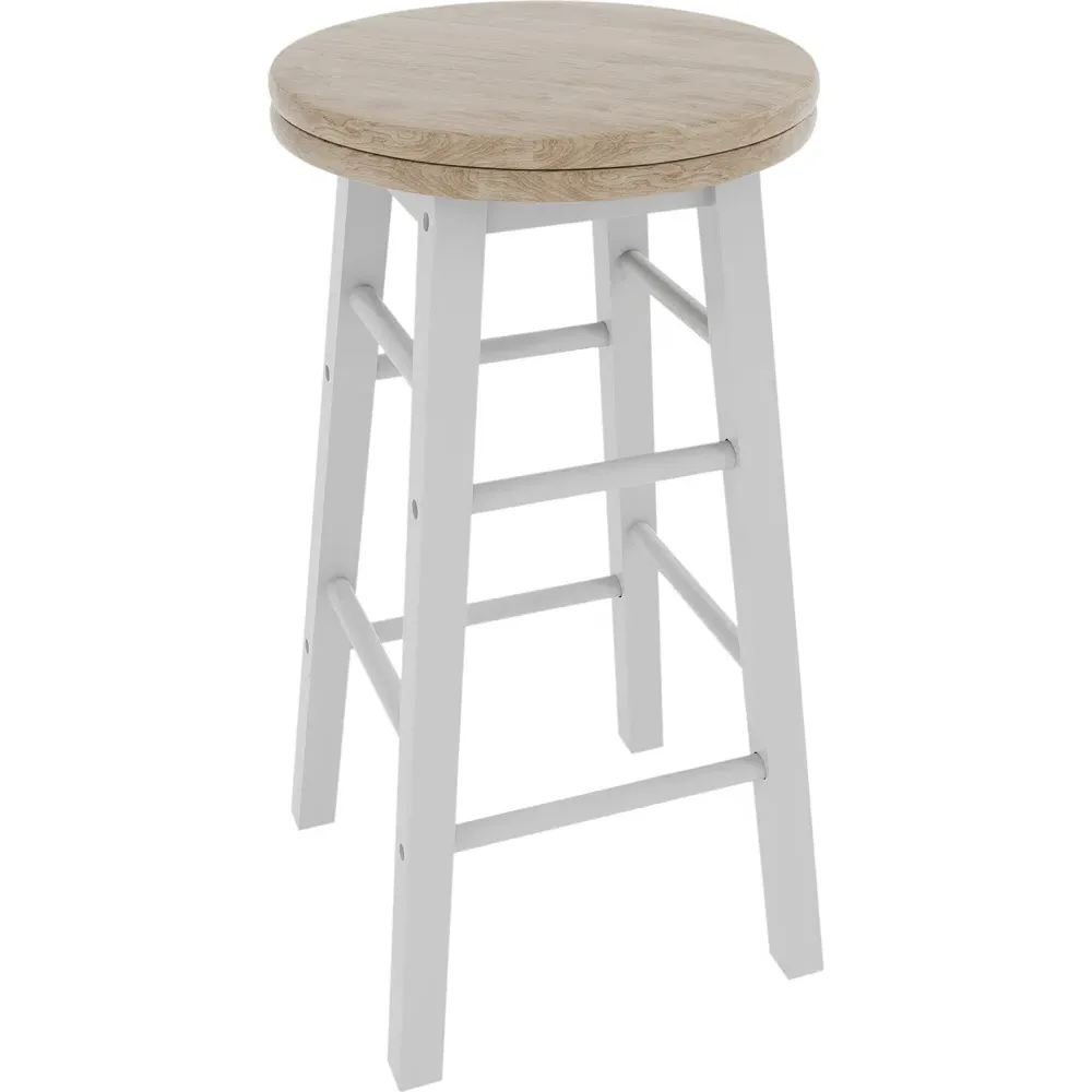 Revolving Bar Stool - White, Wood