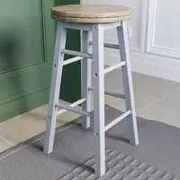Revolving Bar Stool - White, Wood