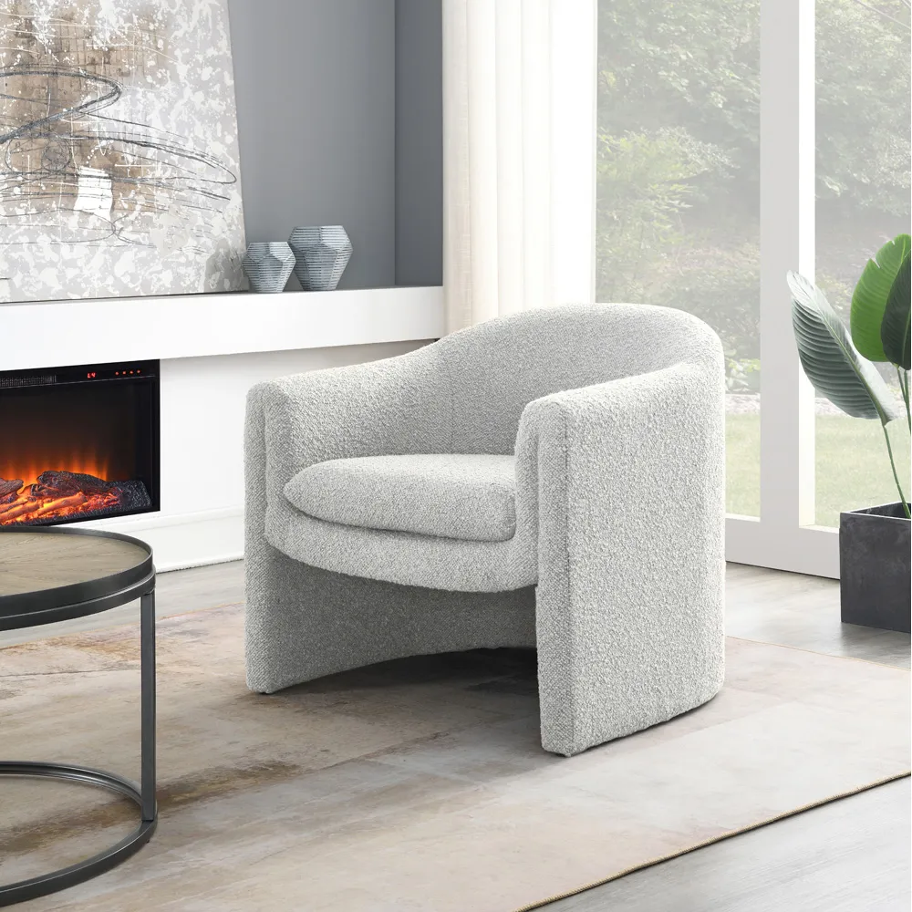 Cream Boucle Accent Chair