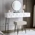 CARME Home Belle LED Mirror Dressing Table with Stool - White