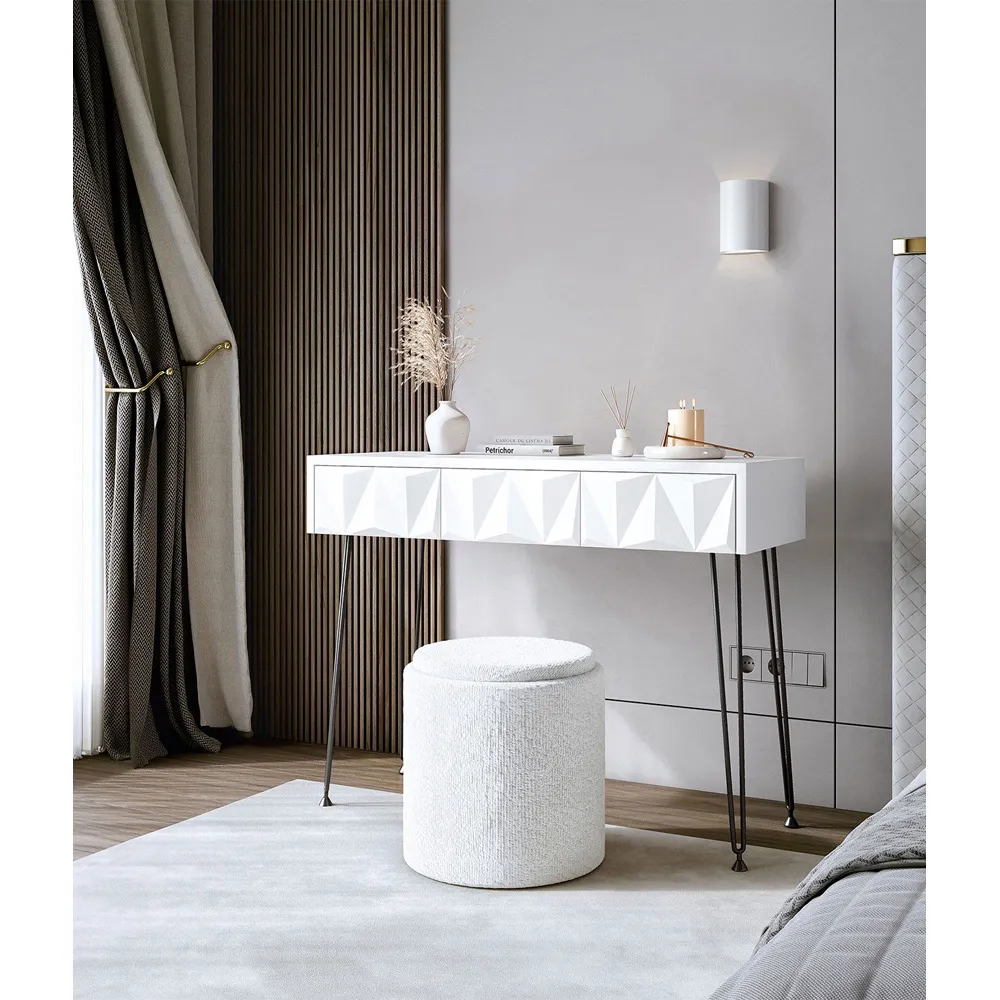 CARME Home Dressing Table with Storage - White