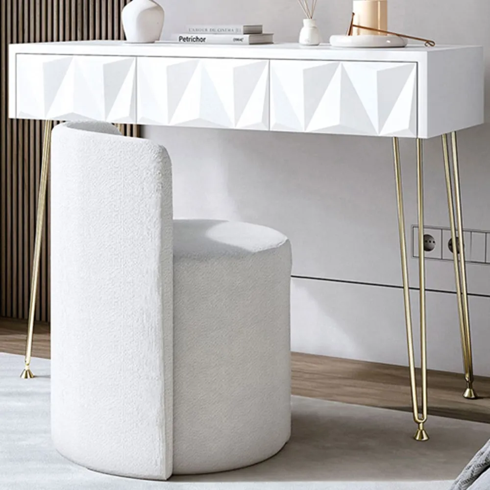 CARME Home Dressing Table with Storage - White image