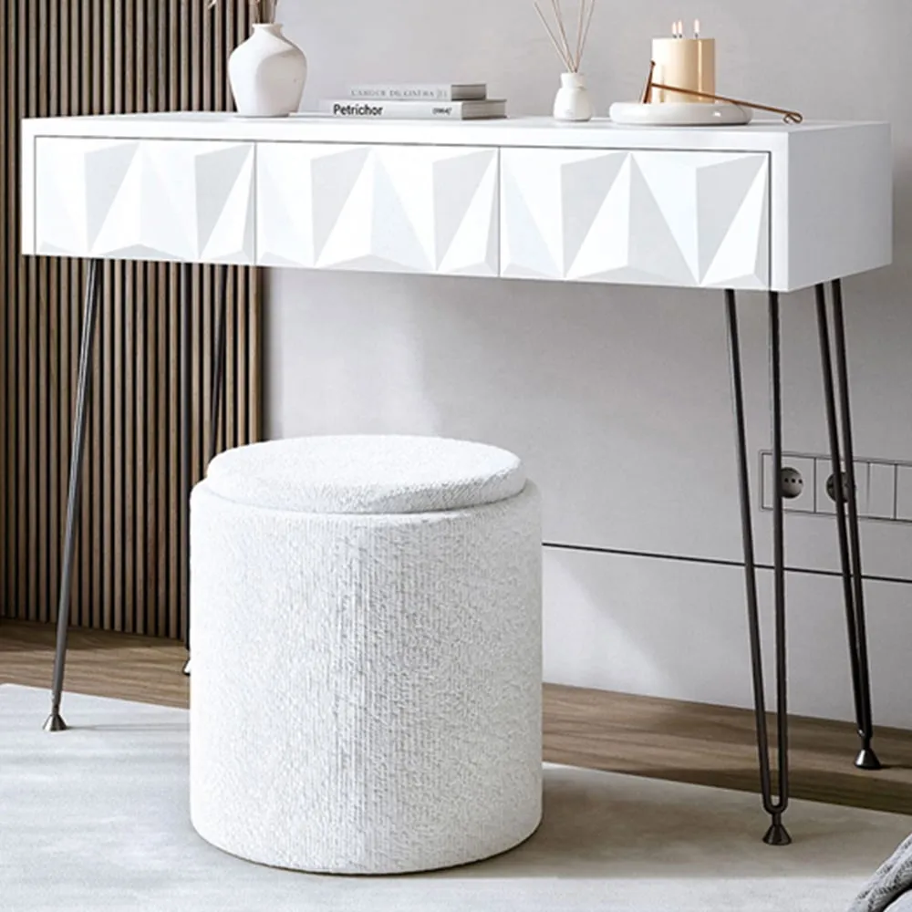 CARME Home Dressing Table with Storage - White