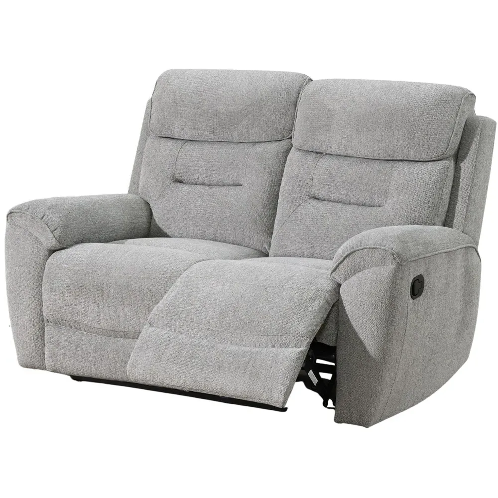 2-Seater Manual Recliner Sofa - Light Grey