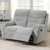 2-Seater Manual Recliner Sofa - Light Grey