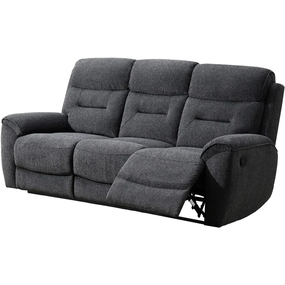 3-Seater Manual Recliner Sofa - Dark Grey