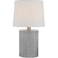 Mira Patterned Table Lamp - Grey