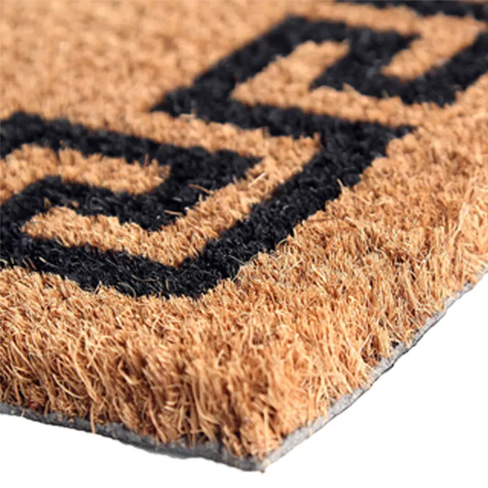 Aztec Wall Coir Door Mat - Black
