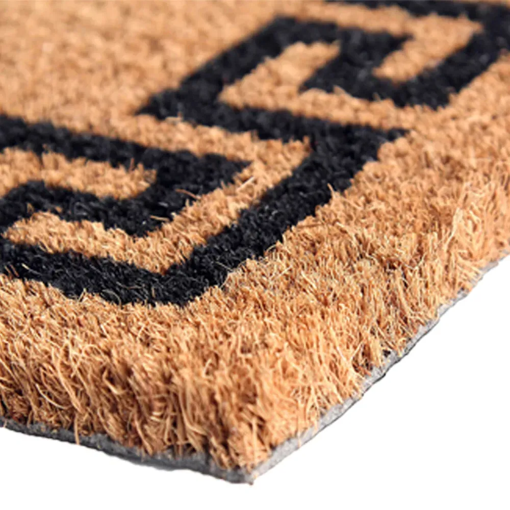 Aztec Wall Coir Door Mat - Black