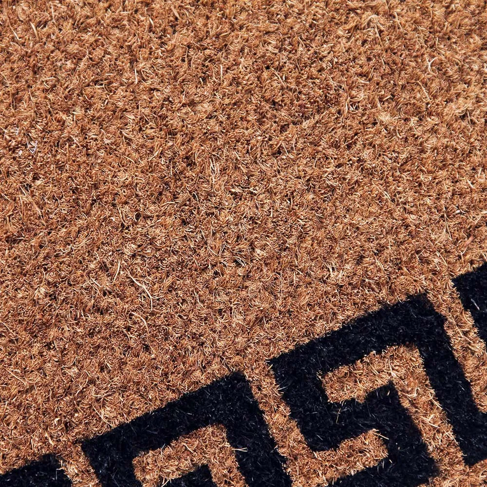 Aztec Wall Coir Door Mat - Black