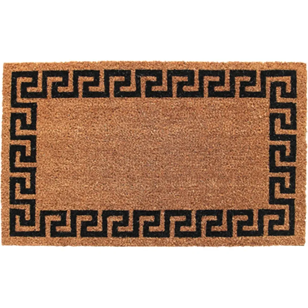 Aztec Wall Coir Door Mat - Black