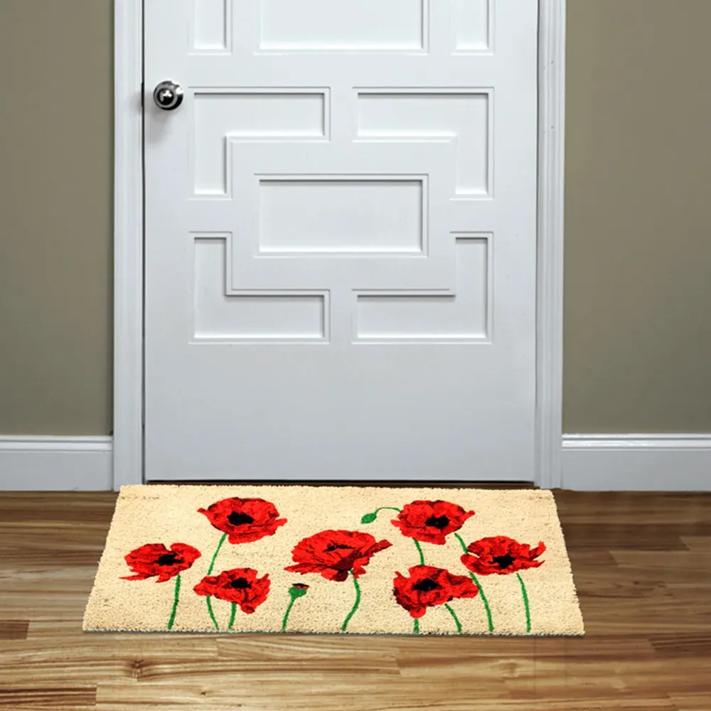 Eternal Poppy Coir Door Mat 40x60cm - Natural