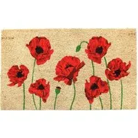 Eternal Poppy Coir Door Mat 40x60cm - Natural