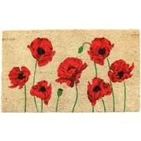 Eternal Poppy Coir Door Mat 45x75cm - Natural
