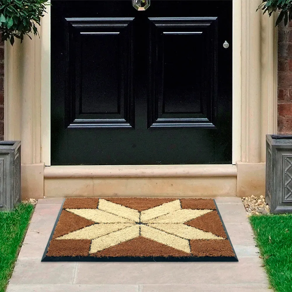 Indian Star Coir Door Mat - Natural