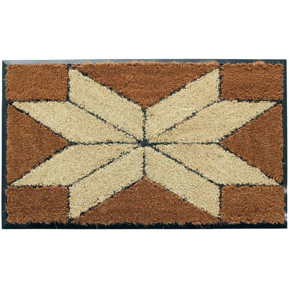 Indian Star Coir Door Mat - Natural