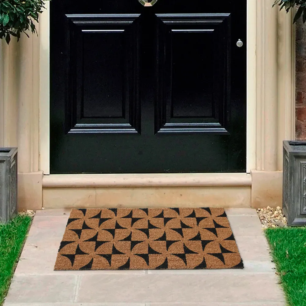 Lost Bats Coir Door Mat - Black, Natural