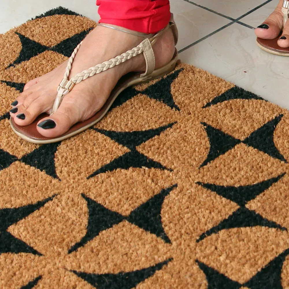 Lost Bats Coir Door Mat - Black, Natural