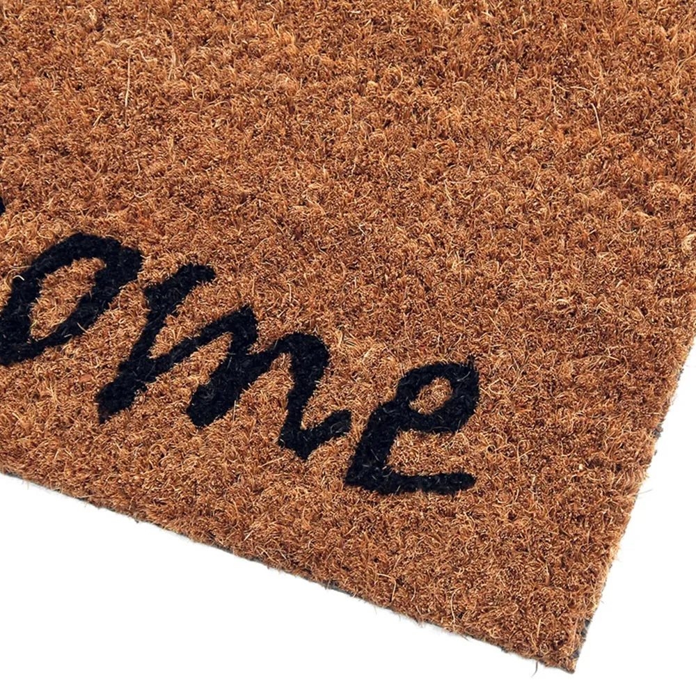 Meow Romance Coir Door Mat - Natural