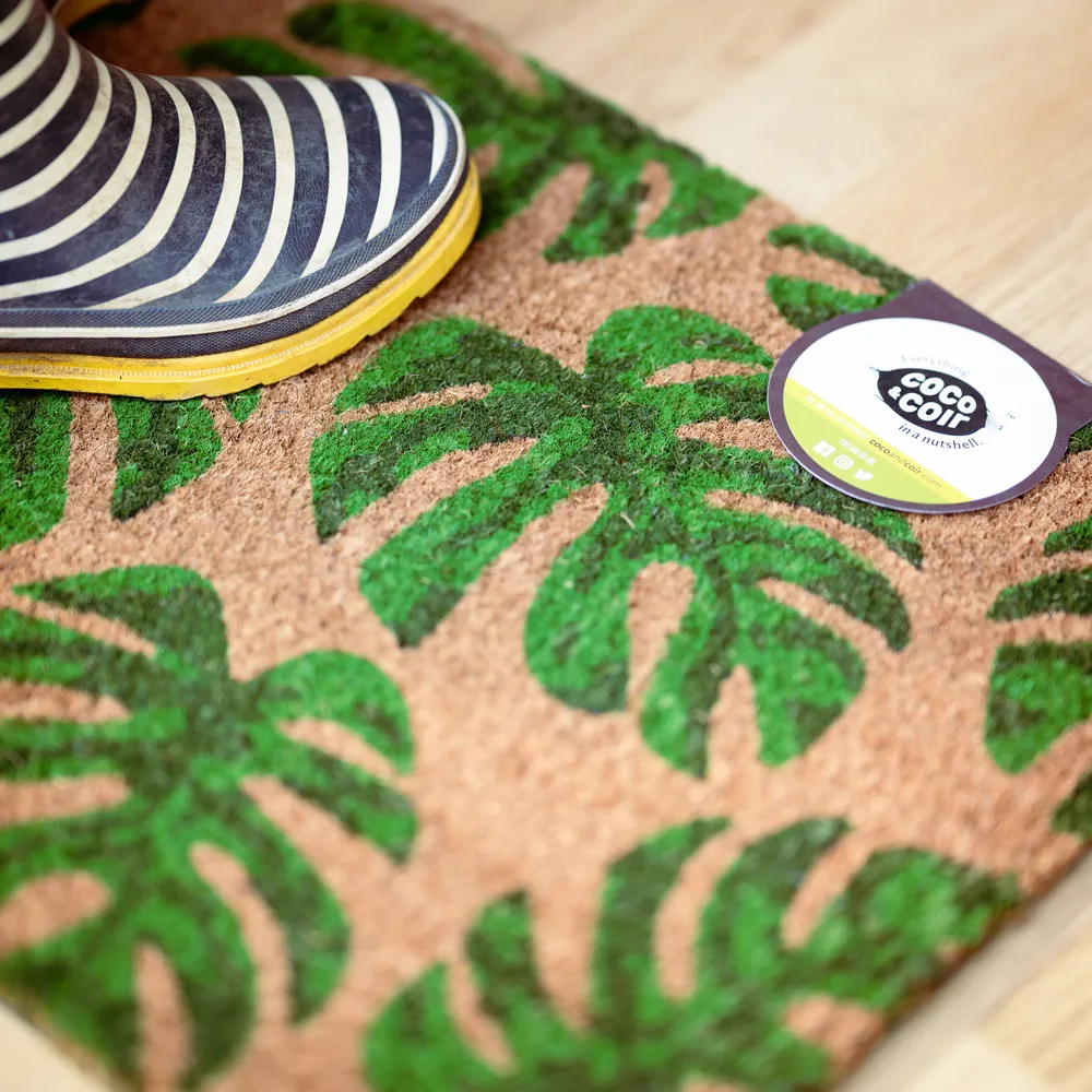 My Monstera Coir Door Mat - Natural