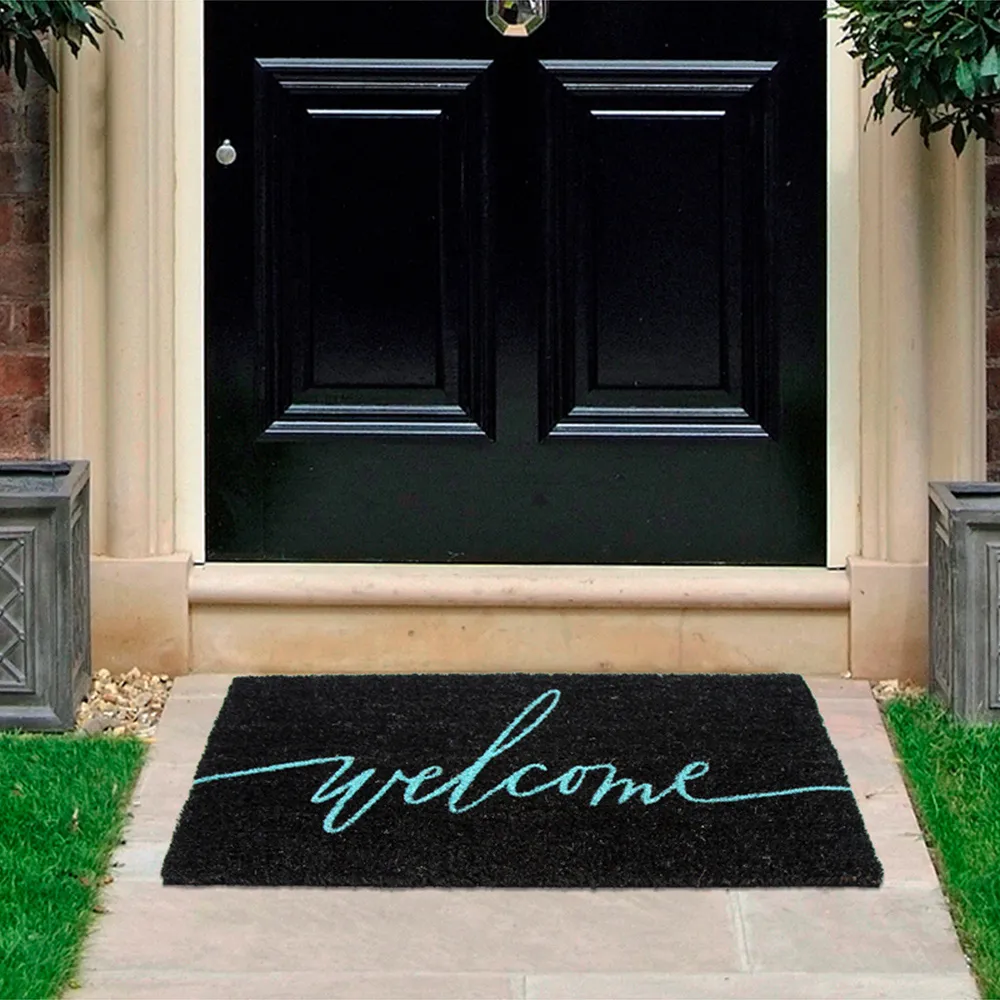 Neon Life Coir Door Mat - Natural