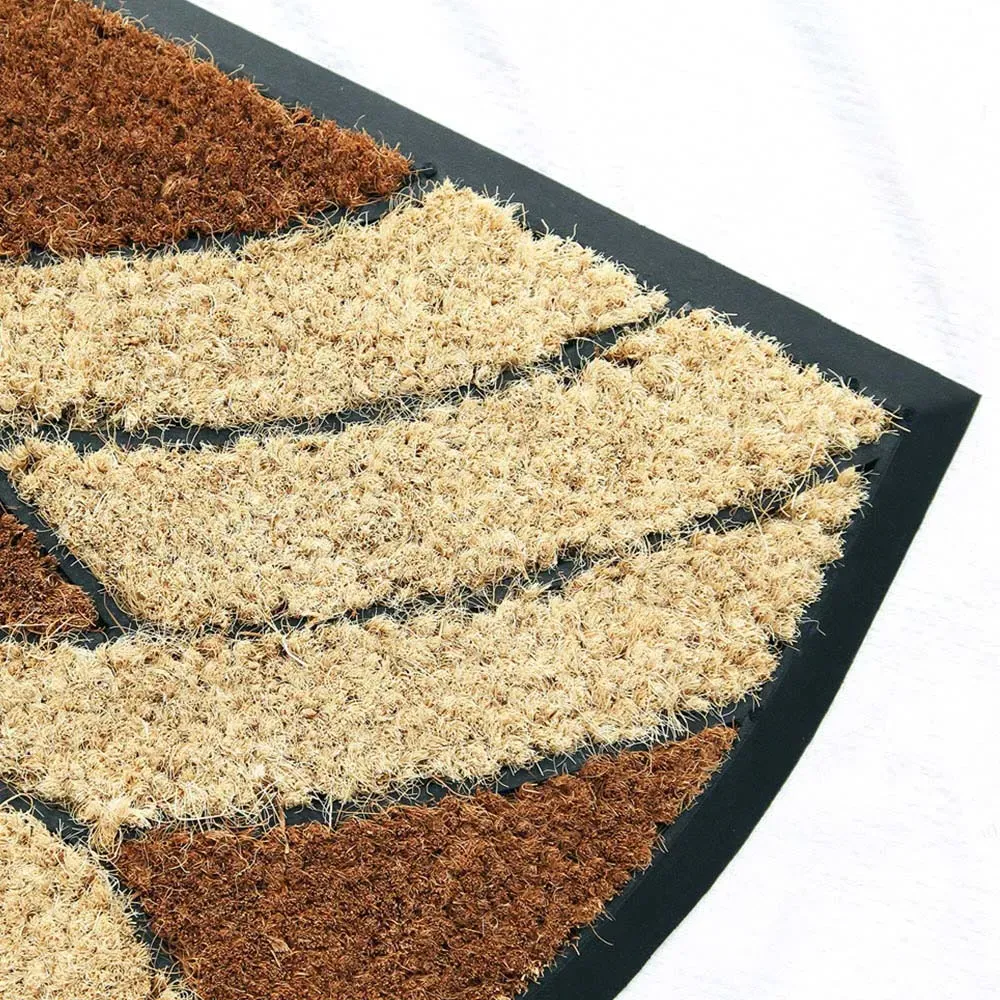 Palm Cluster Arc Coir Door Mat - Natural