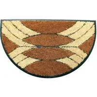 Palm Cluster Arc Coir Door Mat - Natural