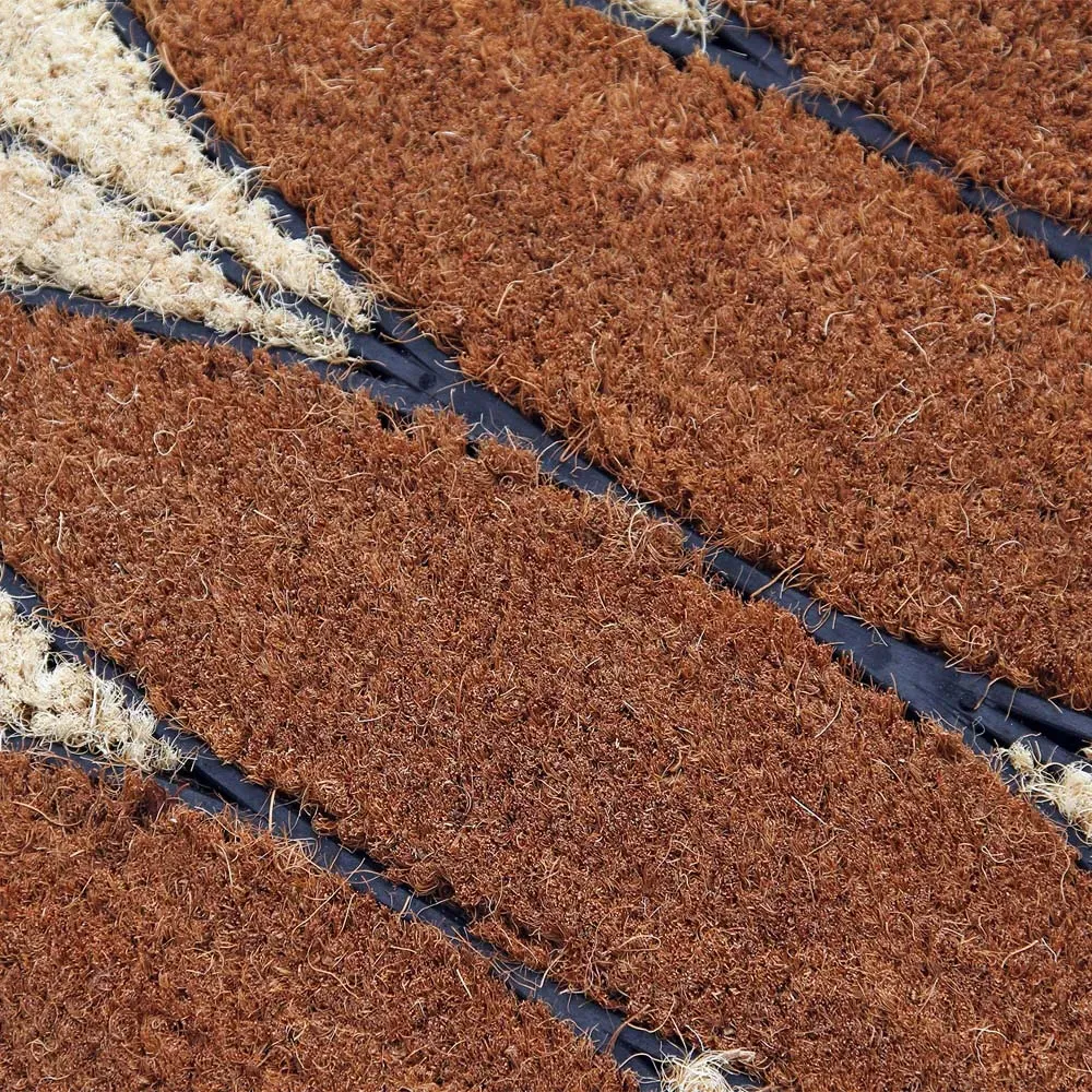 Palm Cluster Coir Door Mat - Natural