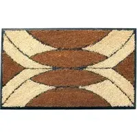 Palm Cluster Coir Door Mat - Natural