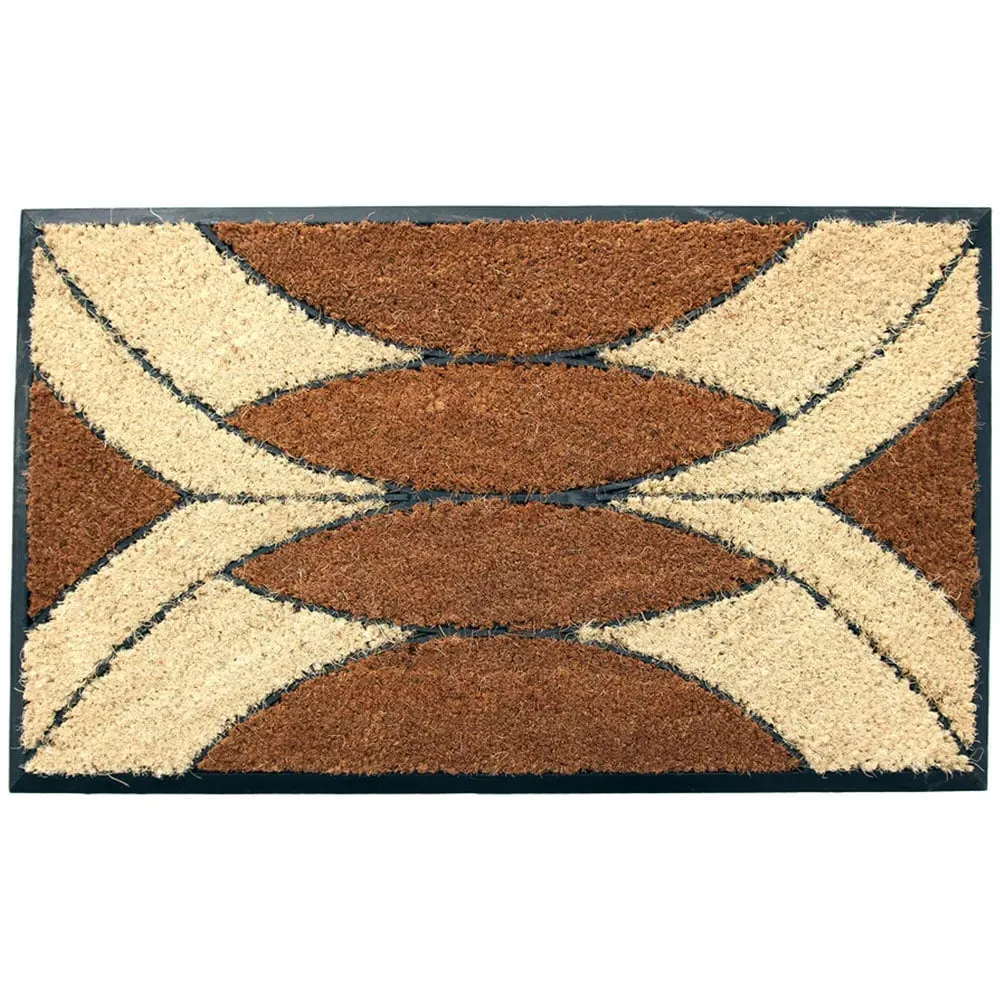 Palm Cluster Coir Door Mat - Natural