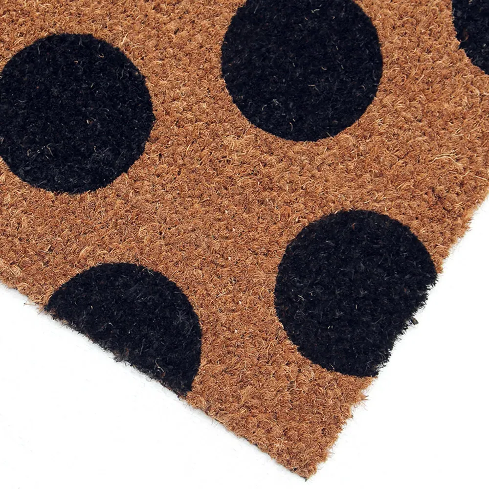Polka Beauty Coir Door Mat - Natural