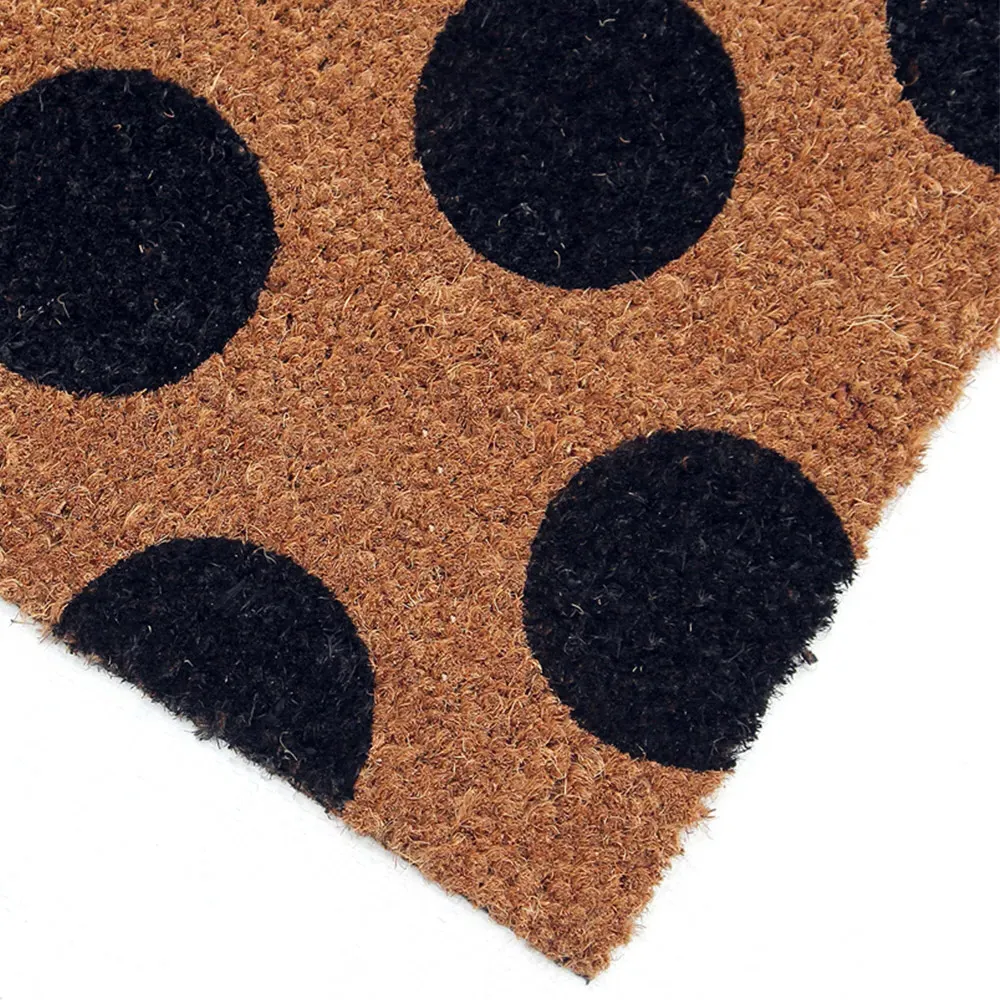 Polka Beauty Coir Door Mat - Natural