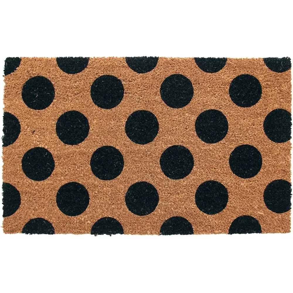 Polka Beauty Coir Door Mat - Natural image