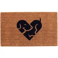 Puppy Love Coir Door Mat - Natural