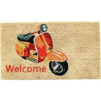 Scooter Ride Coir Door Mat - Natural