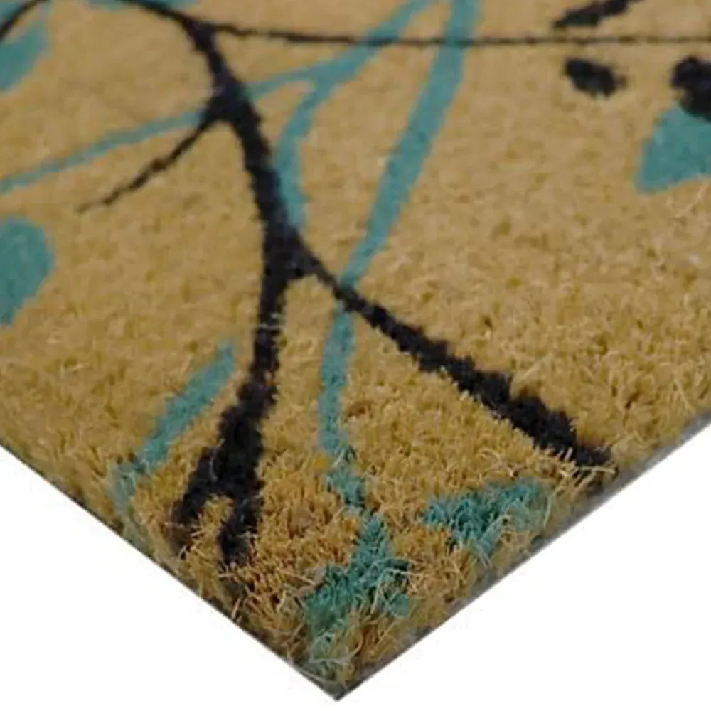 Shadow Leaves Coir Door Mat 40x60cm - Natural