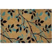 Shadow Leaves Coir Door Mat 40x60cm - Natural
