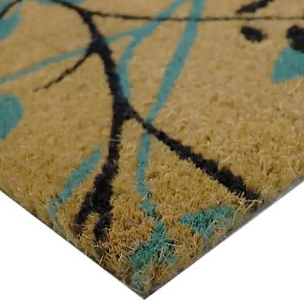 Shadow Leaves Coir Door Mat 45x75cm - Natural