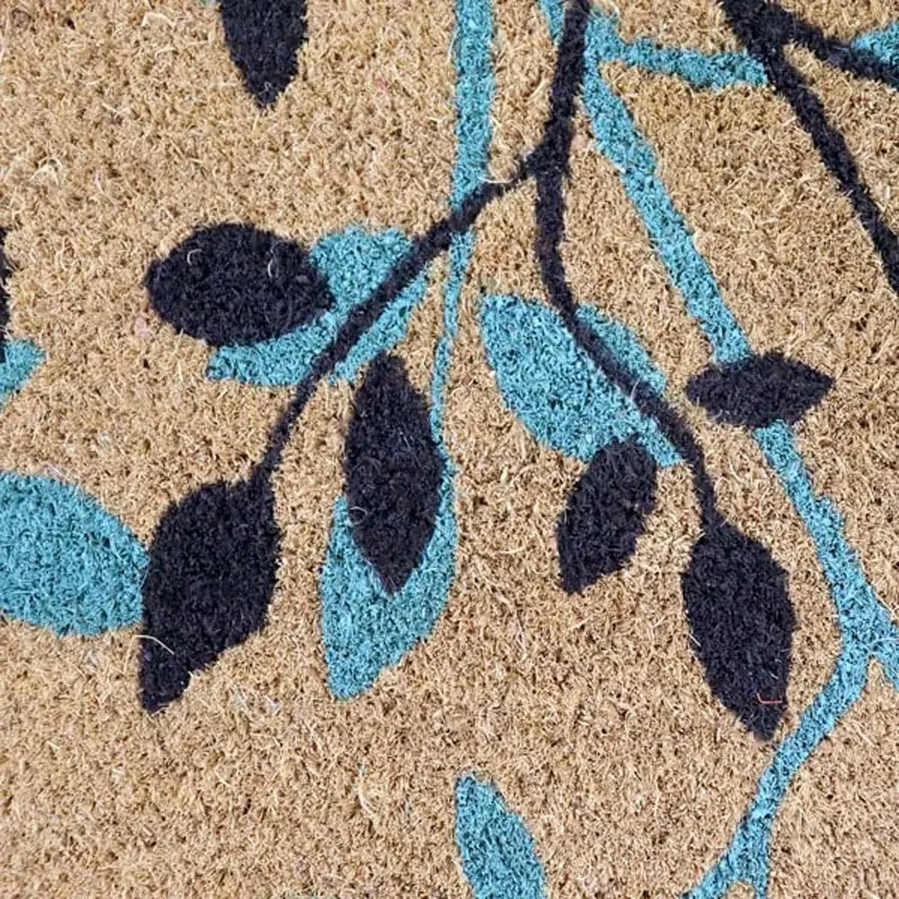 Shadow Leaves Coir Door Mat 45x75cm - Natural