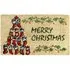 Socks Xmas Coir Door Mat - Natural